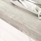 Wall Console Table in Gray White Wood or Corten and Plexiglass - Leopardi Viadurini