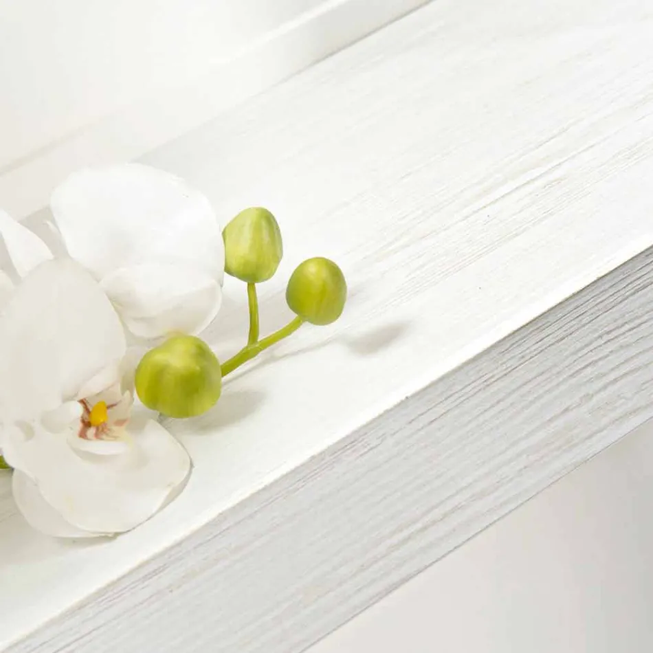 Wall Console Table in Gray White Wood or Corten and Plexiglass - Leopardi Viadurini