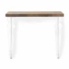 Wall Console Table in Gray White Wood or Corten and Plexiglass - Leopardi Viadurini