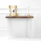 Wall Console Table in Gray White Wood or Corten and Plexiglass - Leopardi Viadurini