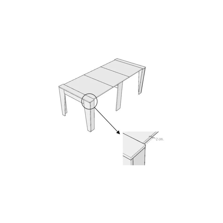 Extendable console to 211 cm in melamine in essence Made in Italy - Incantesimo Viadurini