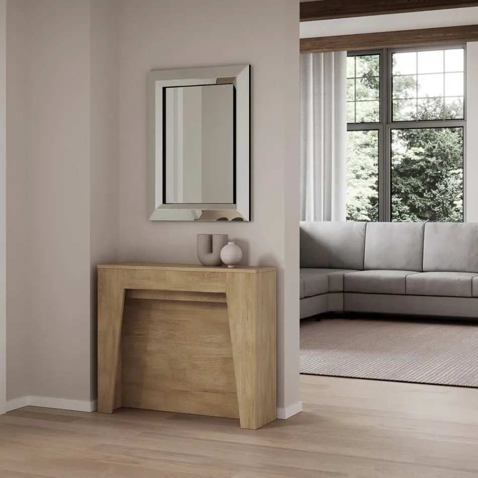 Extendable console to 211 cm in melamine in essence Made in Italy - Incantesimo Viadurini
