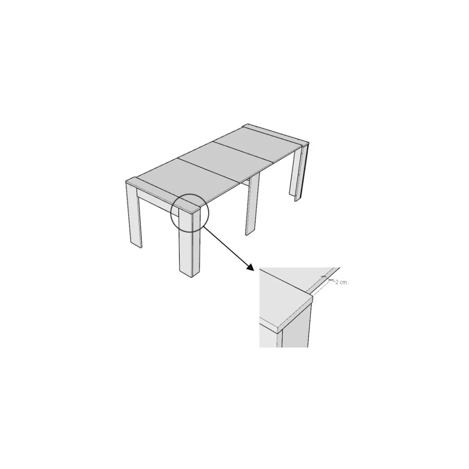 Extendable Console to 211 cm in Made in Italy Melamine Panels - Principessa Viadurini