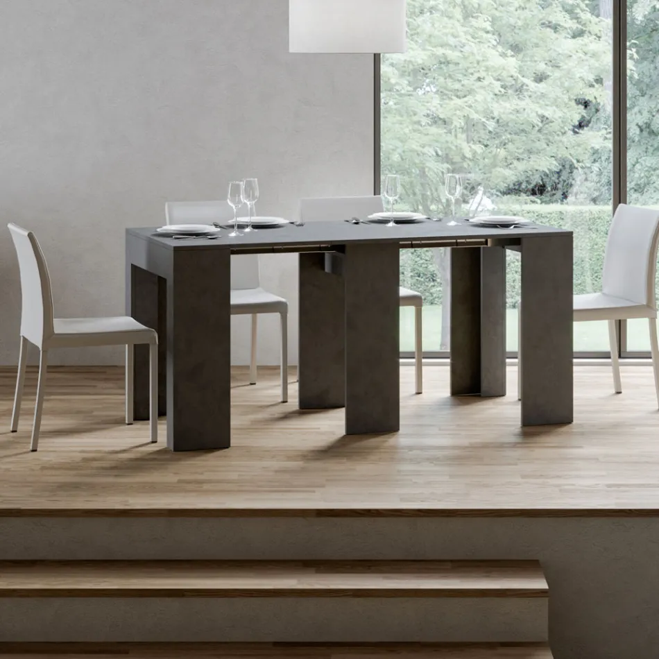 Extendable Console to 299 cm with Internal Extensions Made in Italy - Hourglass Viadurini