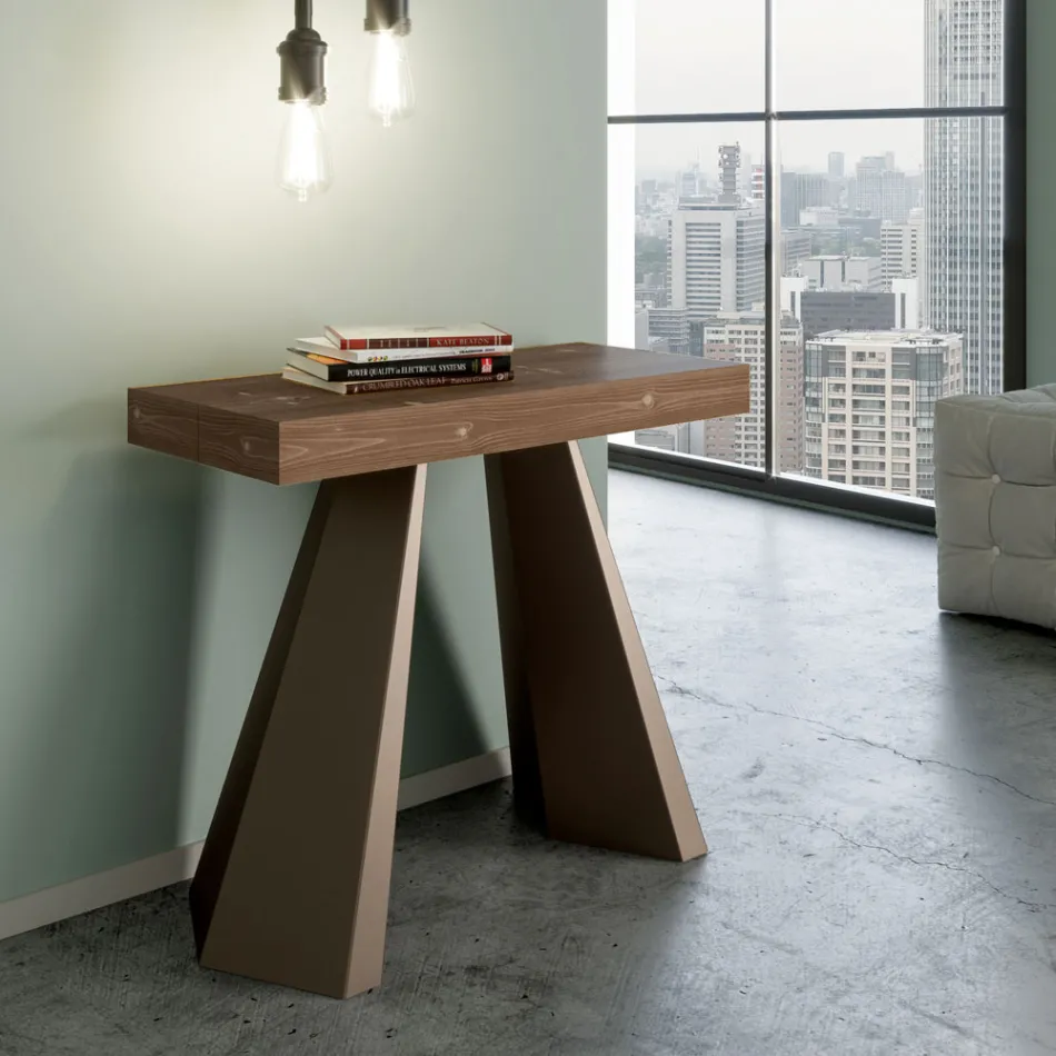 Extendable Console to 300 cm with Bear Finish Legs Made in Italy - Destino Viadurini