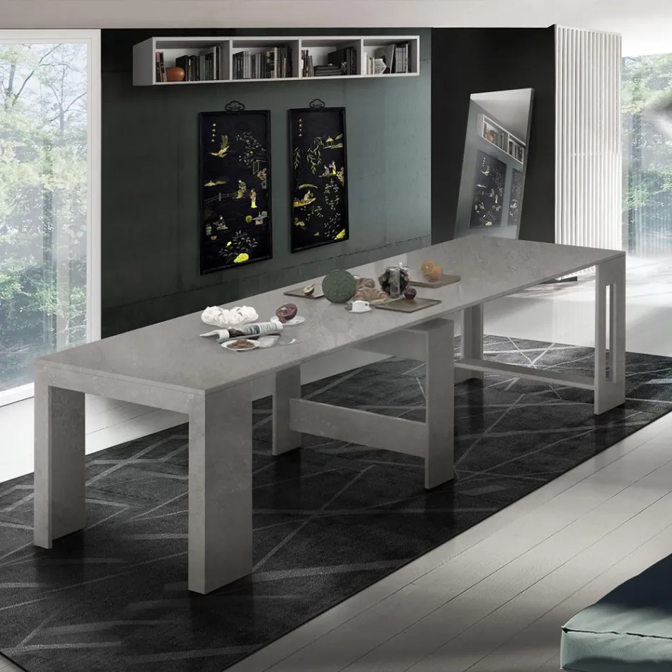 Console Extendable to 300 cm from Entrance or Living Room in Wood - Katharina Viadurini