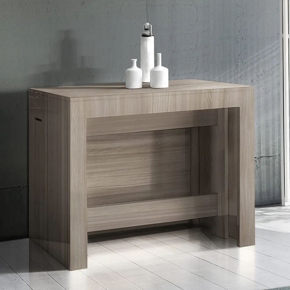 Console Extendable to 300 cm from Entrance or Living Room in Wood - Katharina Viadurini