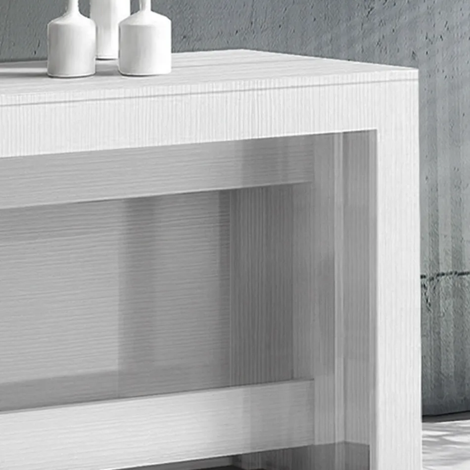 Console Extendable to 300 cm from Entrance or Living Room in Wood - Katharina Viadurini