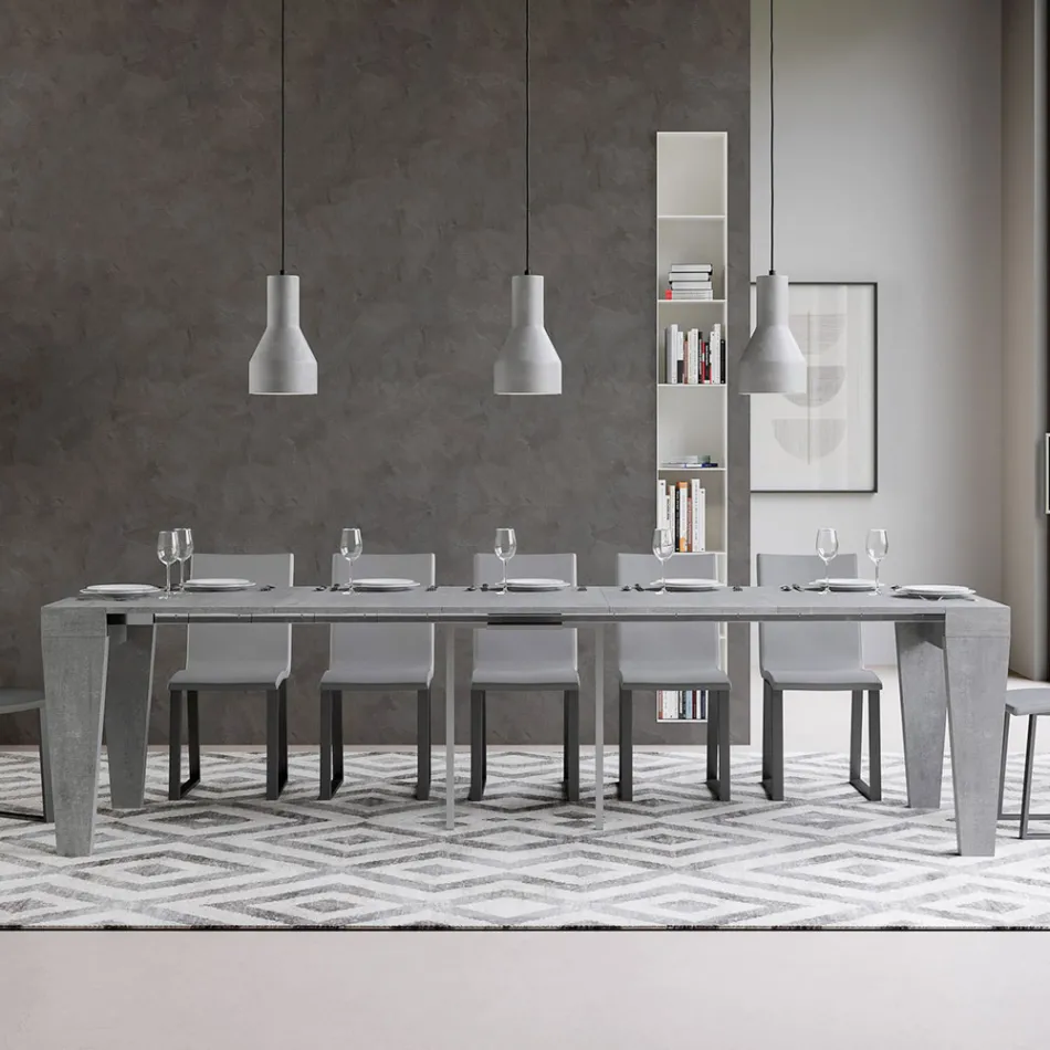 Extendable Console to 300 cm in Wood Made in Italy - Throne Viadurini