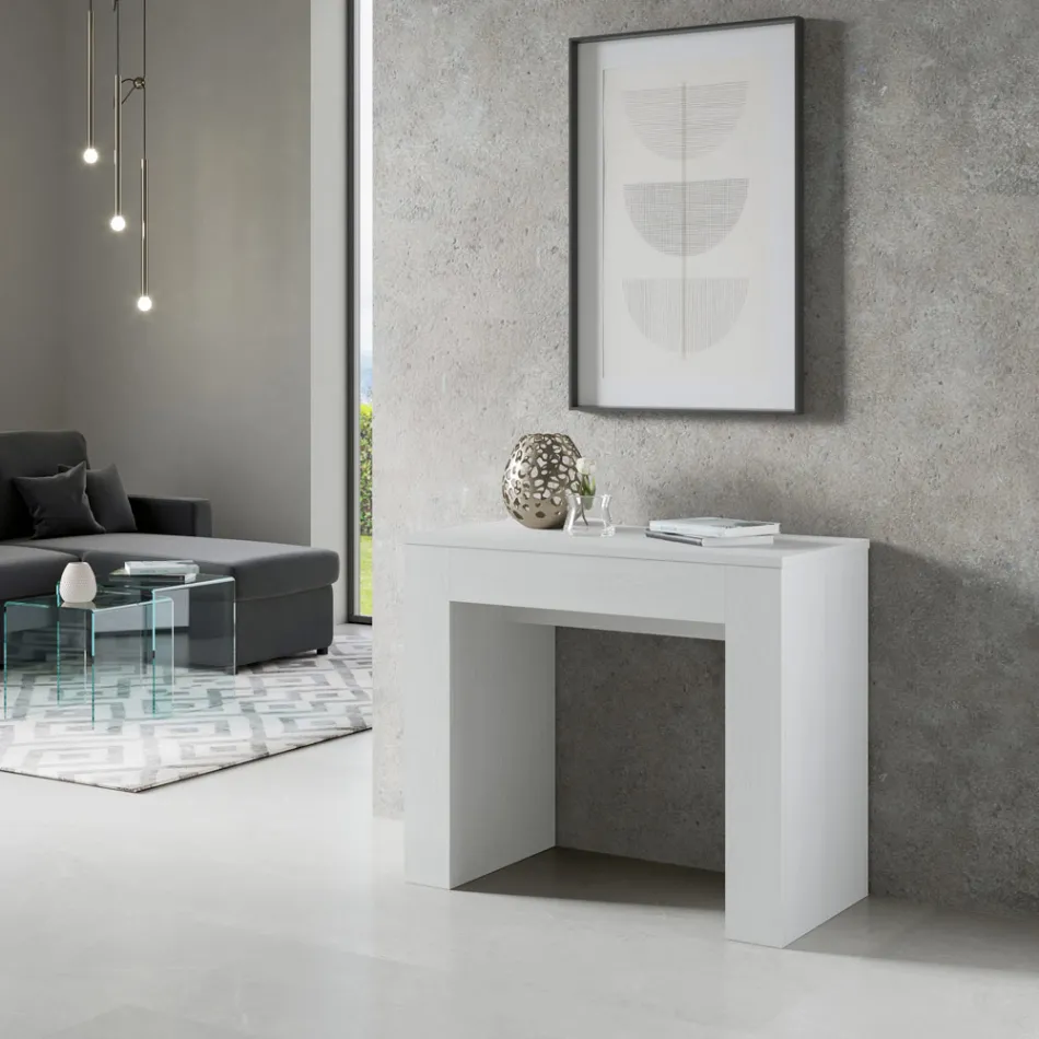 Extendable Console to 307 cm in Made in Italy Wooden Microparticles - Corona Viadurini