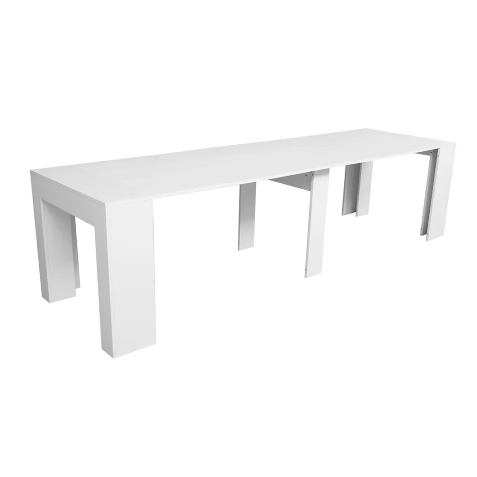 Extendable Console to 307 cm in Made in Italy Wooden Microparticles - Corona Viadurini