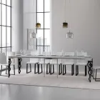 Extendable Console with Modern Iron Legs Made in Italy - Palazzo Viadurini