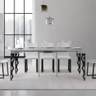 Extendable Console with Modern Iron Legs Made in Italy - Palazzo Viadurini