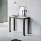 Extendable Console of Modern Design in Wood and Iron Made in Italy - Never Viadurini