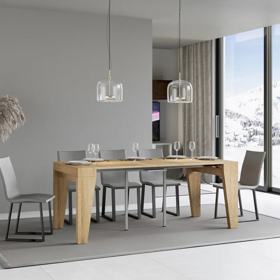 Extendable Console Available in 2 Different Sizes Made in Italy - Grifone Viadurini