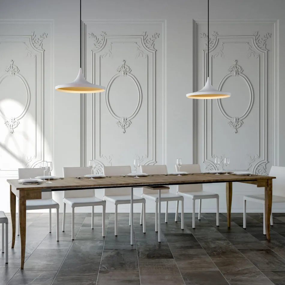 Extendable Console Walnut or White Ash Finish Made in Italy - Folletto Viadurini