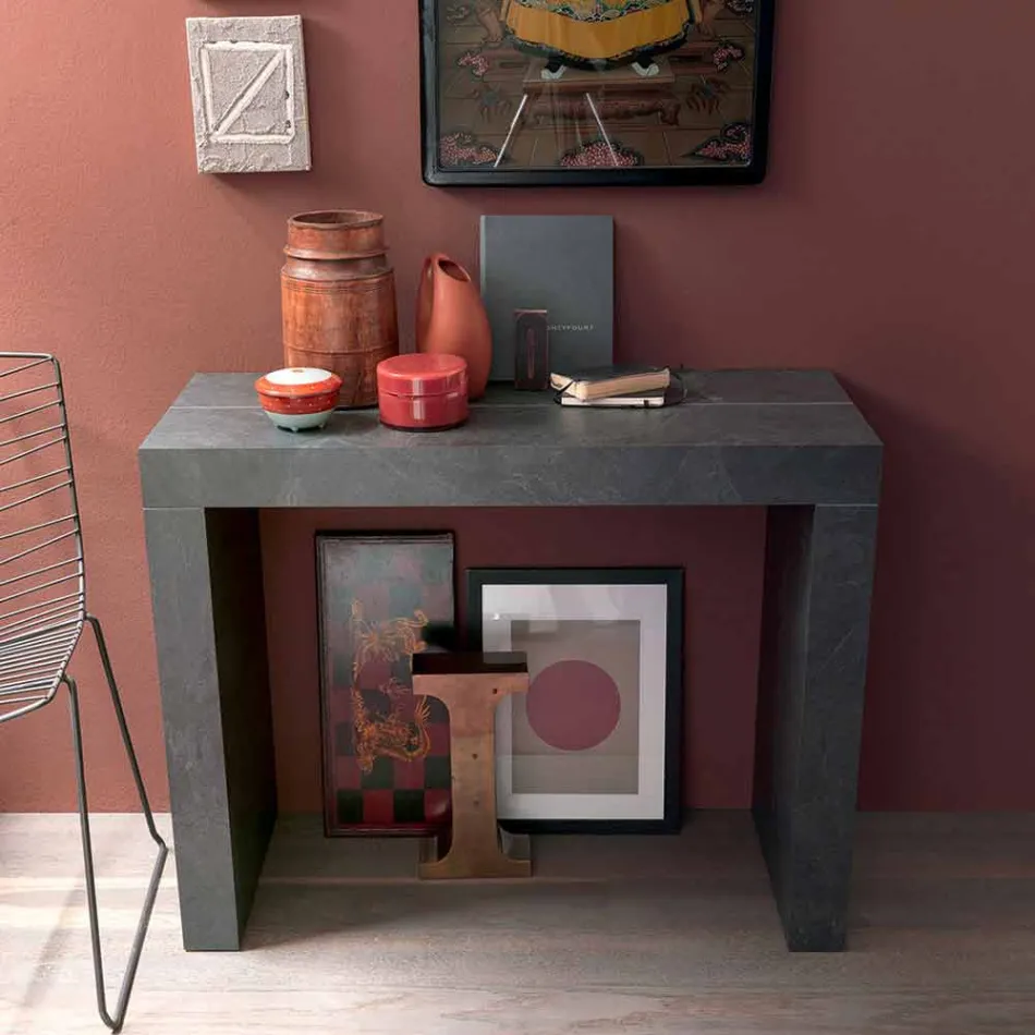 Extendable Console Up to 290 cm with Wooden Top Made in Italy - Seregno Viadurini