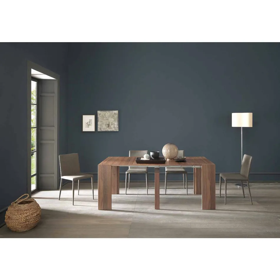 Extendable Console Up to 295 cm in Made in Italy Design Wood - Temocle Viadurini