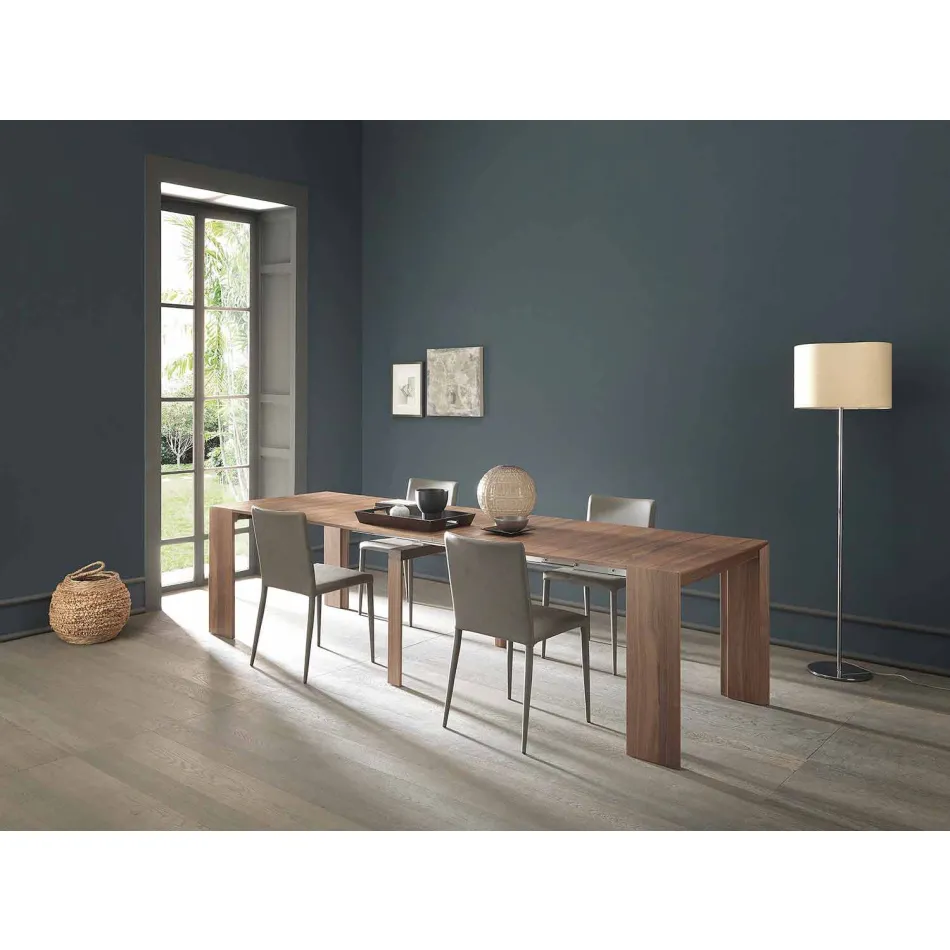 Extendable Console Up to 295 cm in Made in Italy Design Wood - Temocle Viadurini