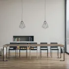 Extendable Console up to 300 cm with Anthracite Frame Made in Italy - Giant Viadurini