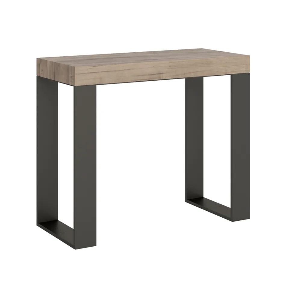 Extendable Console up to 300 cm with Anthracite Frame Made in Italy - Giant Viadurini