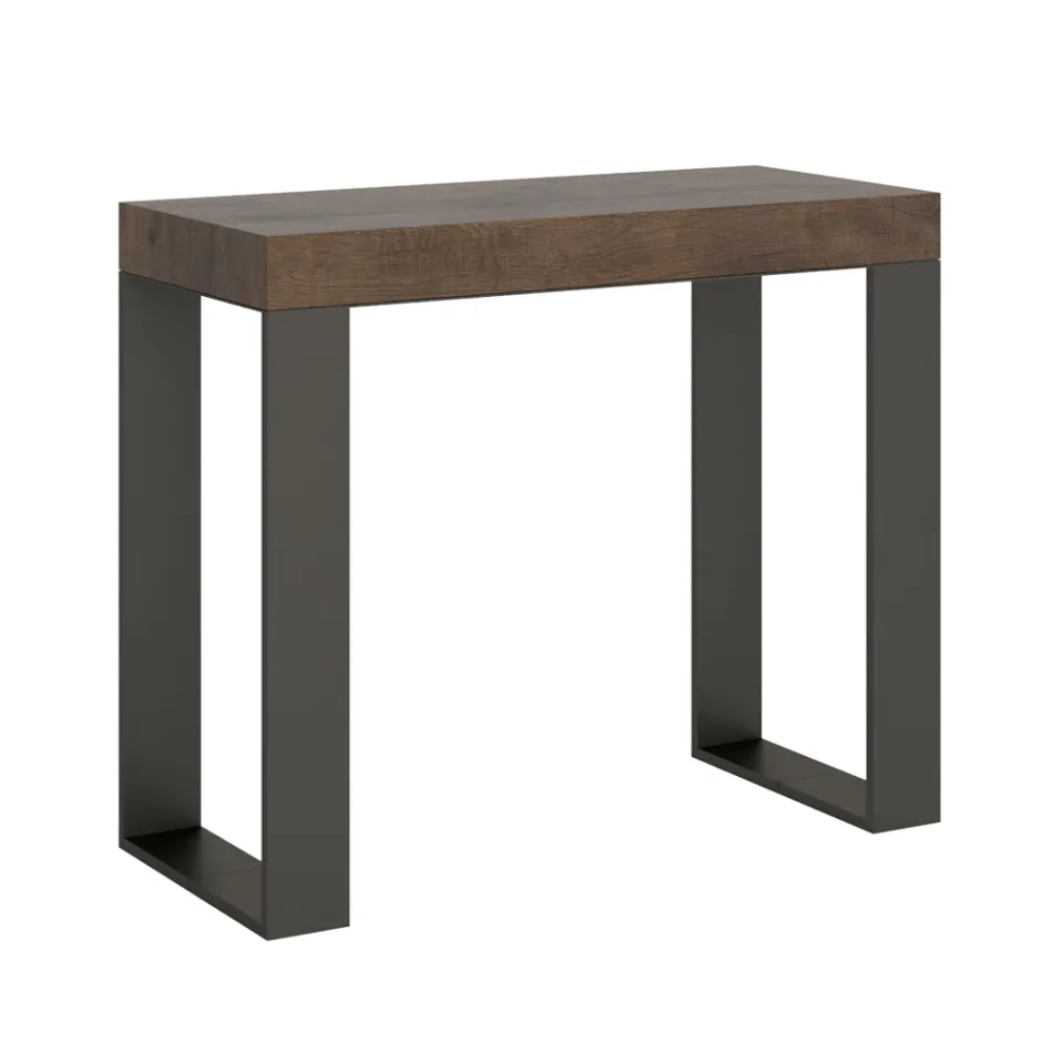 Extendable Console up to 300 cm with Anthracite Frame Made in Italy - Giant Viadurini