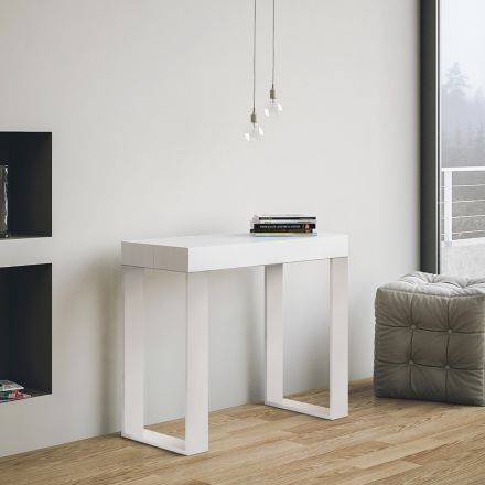 Extendable Console up to 300 cm with White Frame Made in Italy - Tesoro Viadurini
