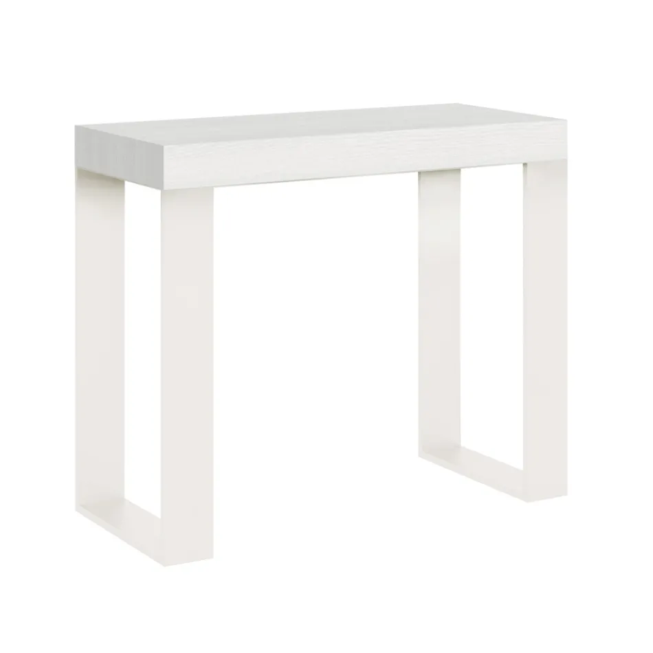 Extendable Console up to 300 cm with White Frame Made in Italy - Tesoro Viadurini