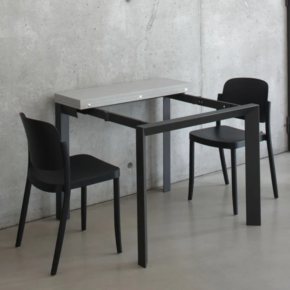 Extendable console up to 90 cm in melamine and metal Made in Italy - Bag Viadurini