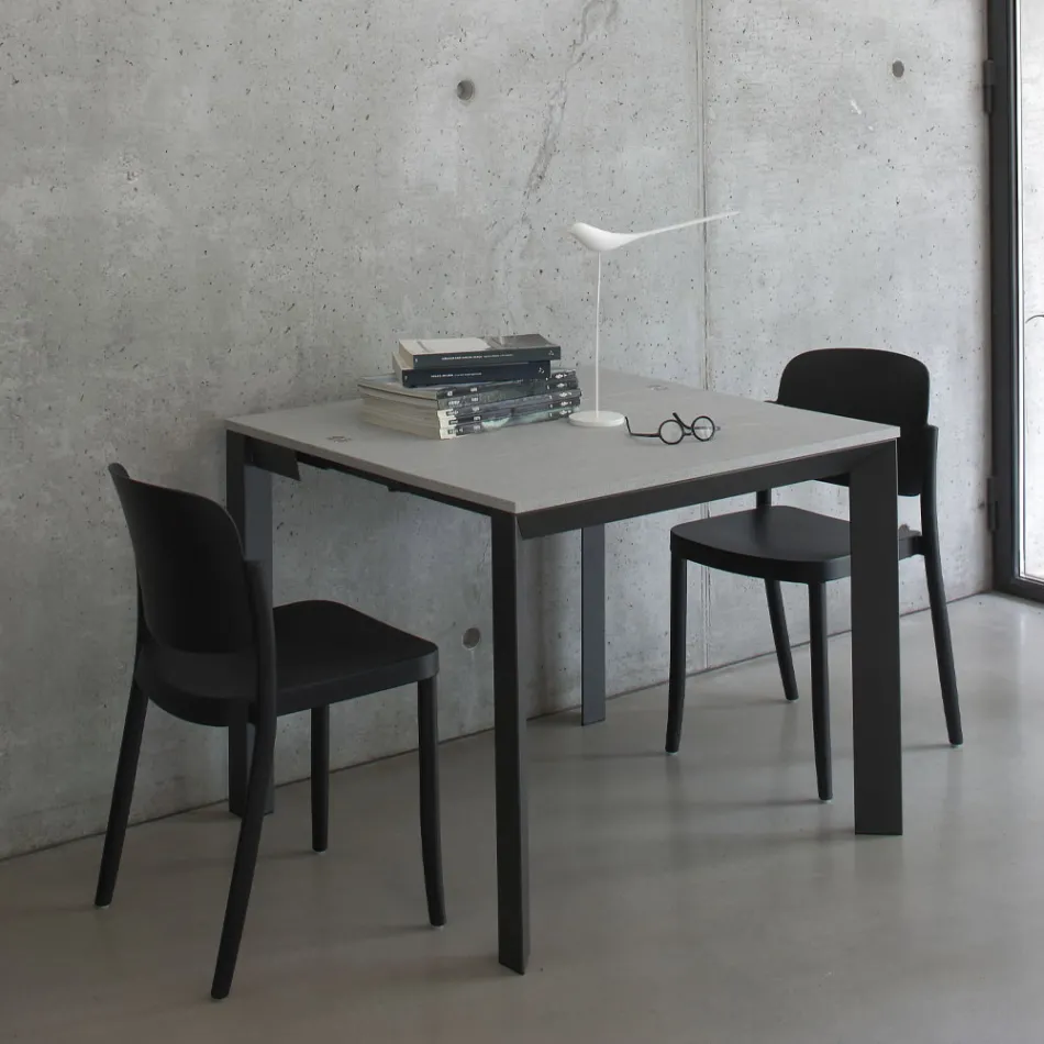 Extendable console up to 90 cm in melamine and metal Made in Italy - Bag Viadurini