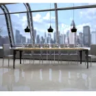 Modern Extendable Console in Anthracite Wood and Metal Made in Italy - Sassone Viadurini