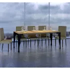 Modern Extendable Console in Anthracite Wood and Metal Made in Italy - Sassone Viadurini