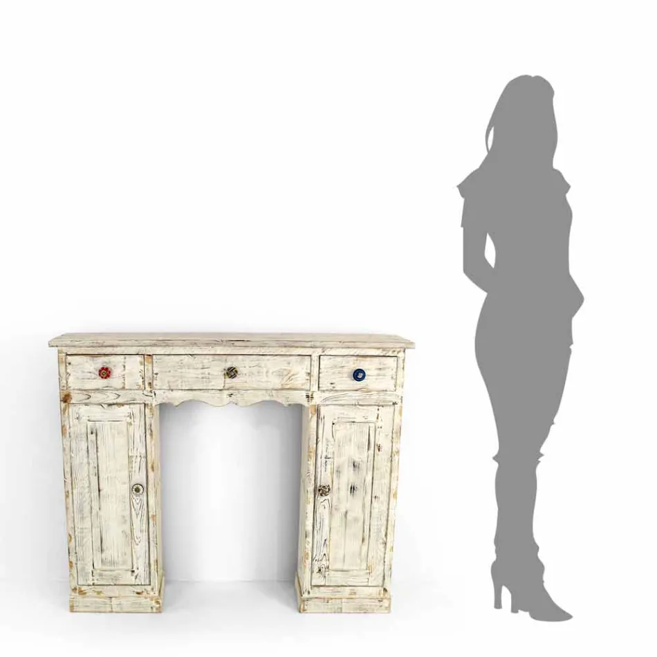 Handcrafted Consolle in Solid Fir Wood Made in Italy - Carminia Viadurini