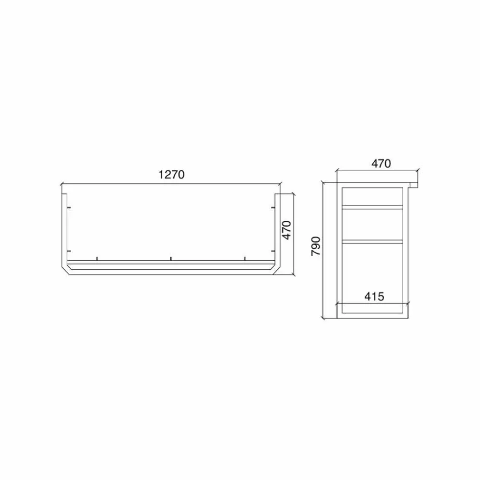 Bathroom Console L 135 cm with Double Bowl in Ceramic with Feet - Nausica Viadurini