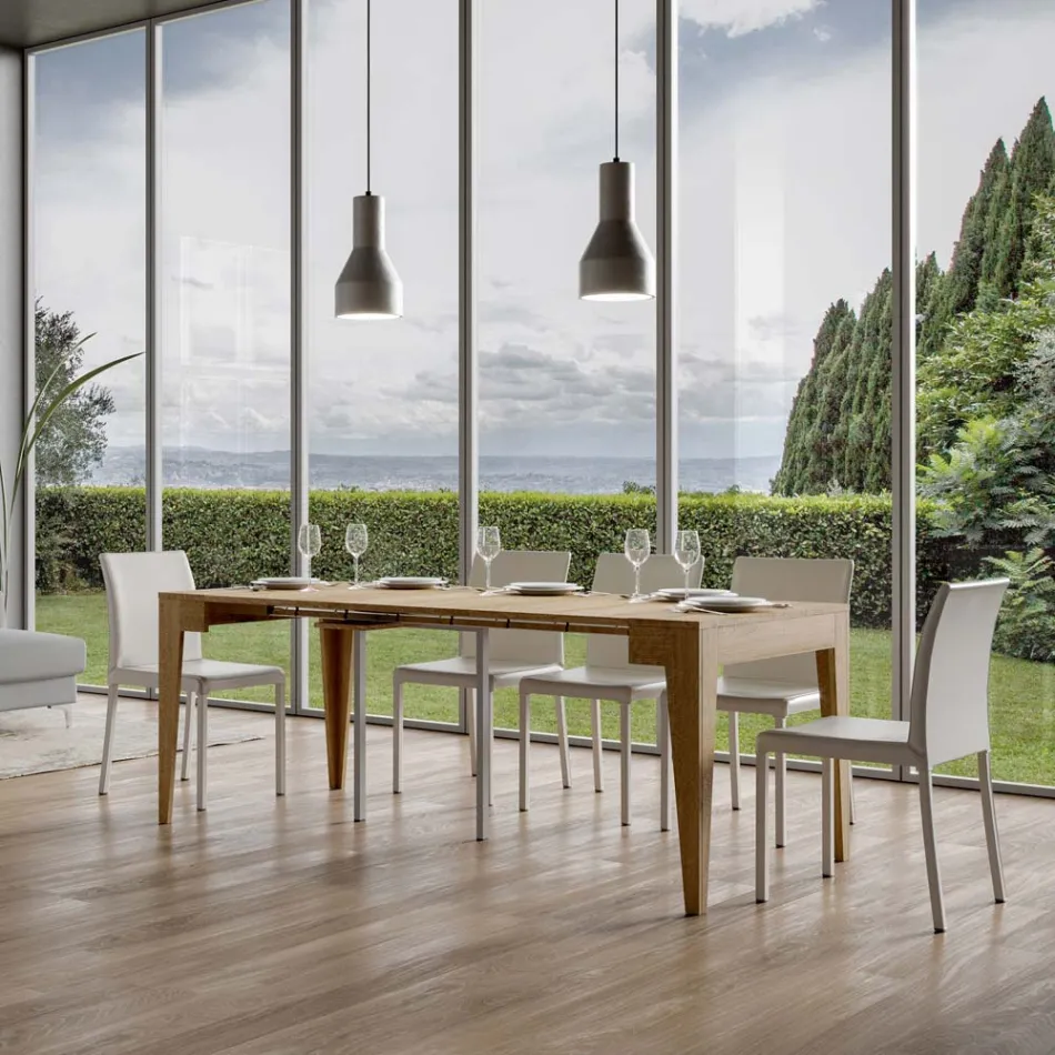 Classic Console Extendable to 3 m in Melamine Wood Made in Italy - Argelia Viadurini