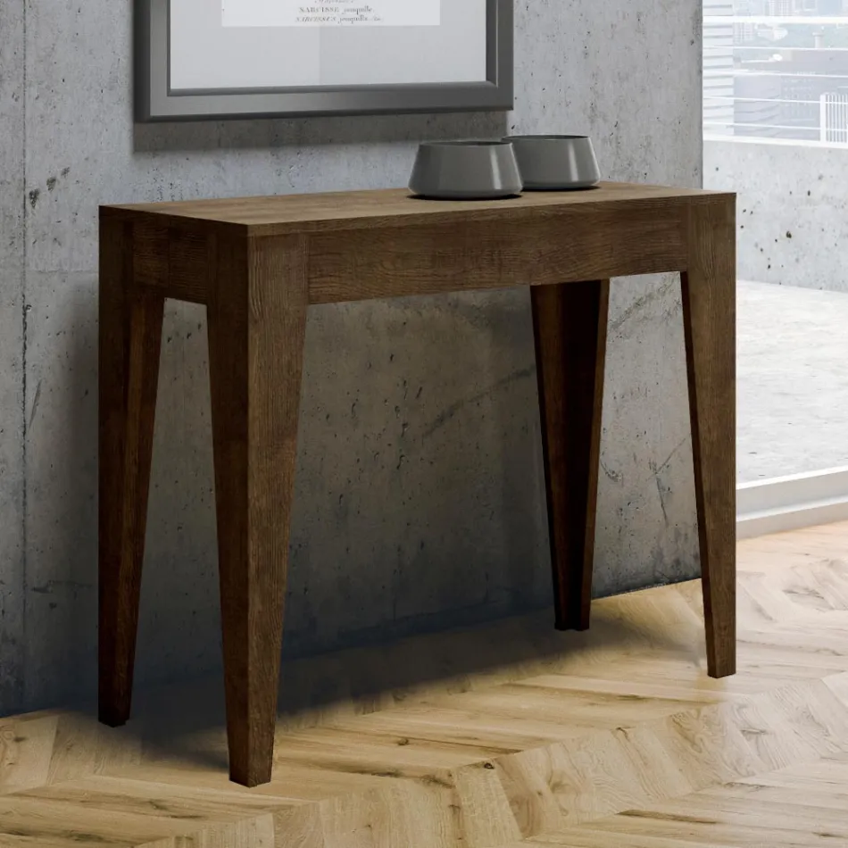 Classic Console Extendable to 3 m in Melamine Wood Made in Italy - Argelia Viadurini