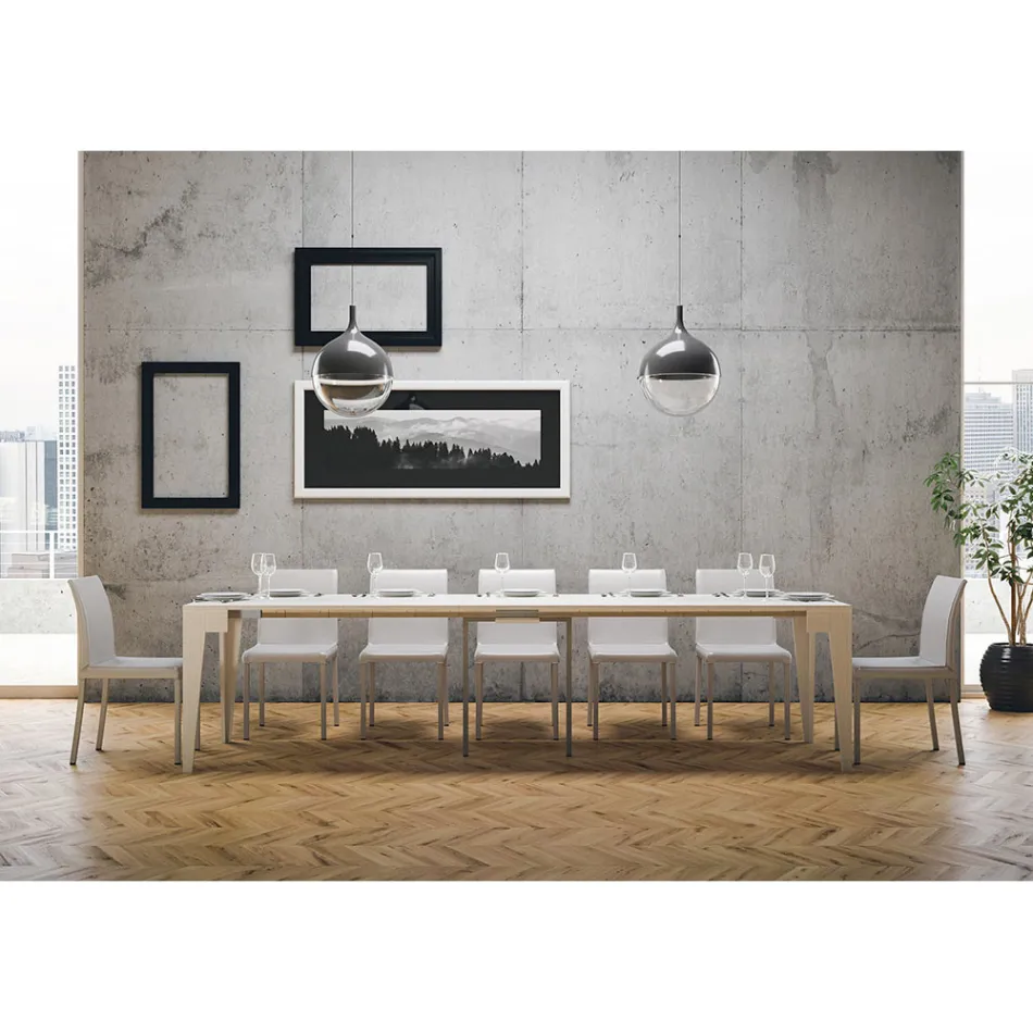 Classic Console Extendable to 3 m in Melamine Wood Made in Italy - Argelia Viadurini