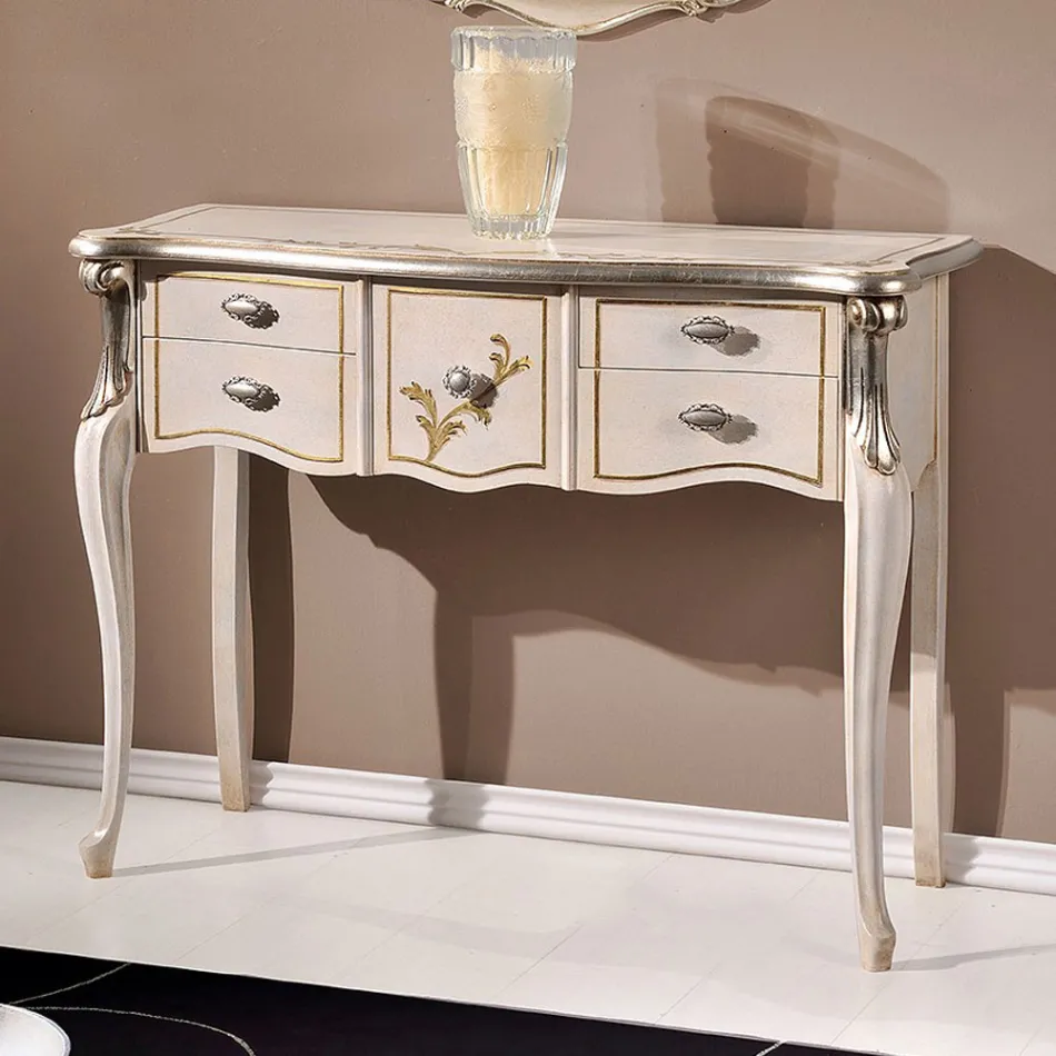 Classic Wooden Console 3 or 5 Luxury Drawers Made in Italy - London Viadurini