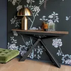 Console with Mortar Effect Top and Metal Base Made in Italy - Timedio Viadurini