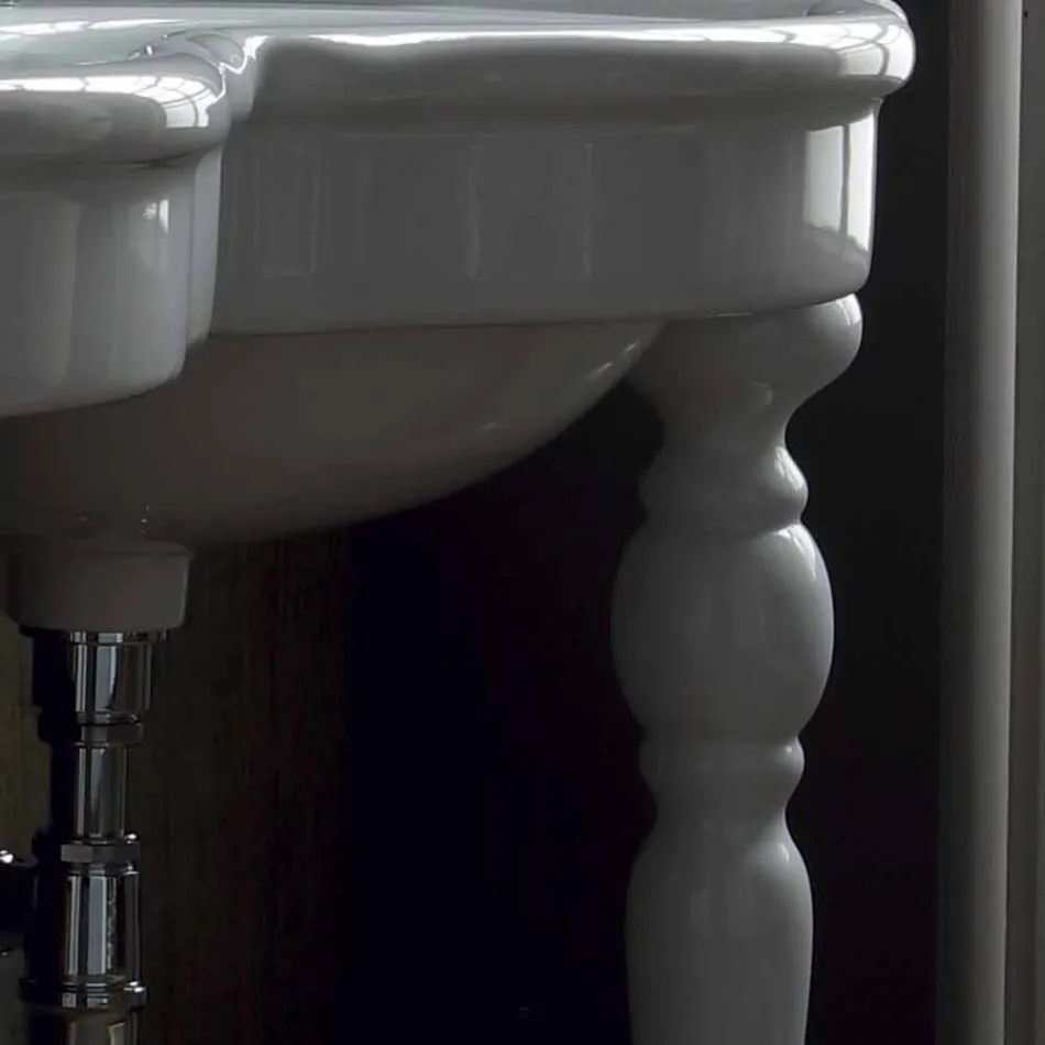 Classic double bowl bathroom console made in Italy, Magda Viadurini