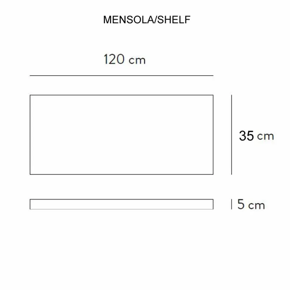 Bathroom Console with Washbasin and Shelf in Porcelain Stoneware 4 Finishes - Ramina Viadurini