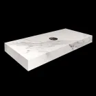 Bathroom Console with Washbasin and Shelf in Porcelain Stoneware 4 Finishes - Ramina Viadurini