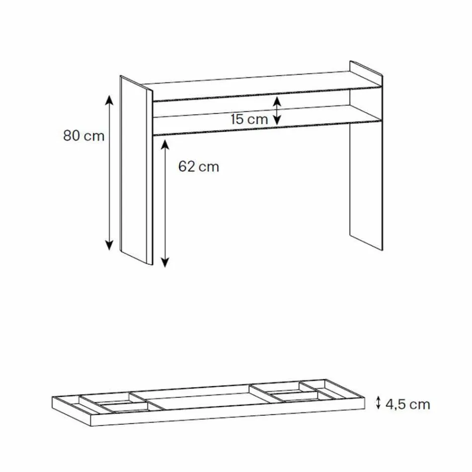 Design console in extra-clear glass with tray Made in Italy - Imperative Viadurini
