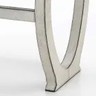 Modern design console with tray in Felicia gray pony leather Viadurini