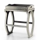 Modern design console with tray in Felicia gray pony leather Viadurini