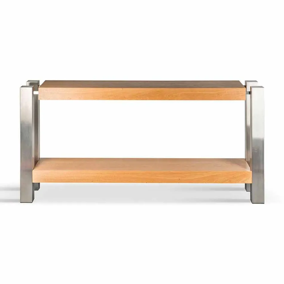 Rectangular double-design console table in Aida oak Viadurini