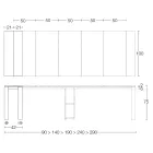 Extendable Outdoor Console with Metal Base and Hpl Top - Aghetto Viadurini