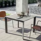 Extendable Outdoor Console with Metal Base and Hpl Top - Aghetto Viadurini