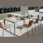 Extendable Outdoor Console with Metal Base and Hpl Top - Aghetto Viadurini