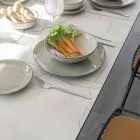 Extendable Outdoor Console with Metal Base and Hpl Top - Aghetto Viadurini